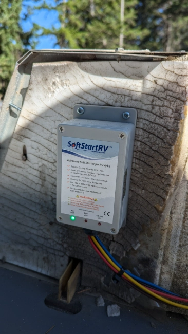 image of a soft start for RV air conditioner mounted