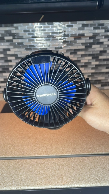 photo of a portable fan for camping