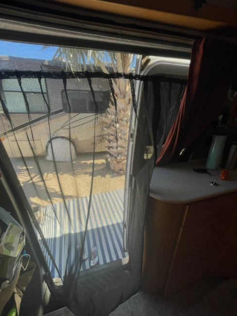 Bug screen for sprinter van image of it from the inside looking out