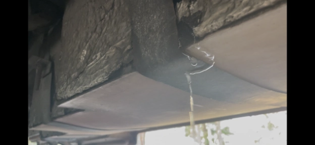 image of an onboard freshwater tank leaking